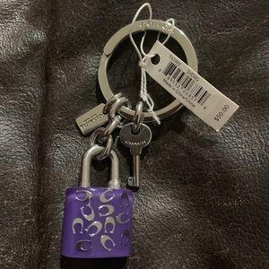 Purple Lock COACH Keychain NWT